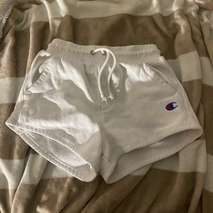 White Champion Medium Weave Shorts